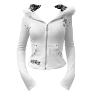 Image 1 of white starkissed hoodie *black*
