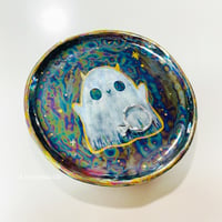 Image 4 of Happy Ghost Trinket Dish with rainbow effect (4.3 Inches Diameter)