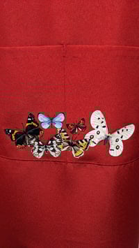 Image 3 of Fearless Butterflies Apron (red)