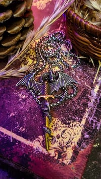 Image 5 of 👑The Armored Kingdom Blade of the Dragonlord Necklace 316L Stainless Steel High-Polish Silver