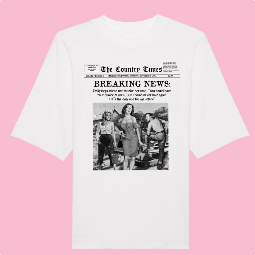 Image of Jolene Newspaper Print Tee