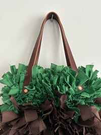Image 3 of Artisan Bag with Bordeaux veg handles and circular base