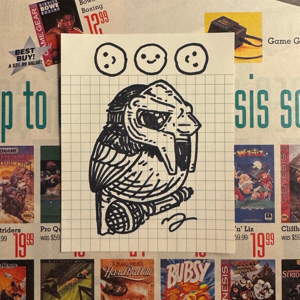 Image of Fat Bird Sharpie Sketch #273