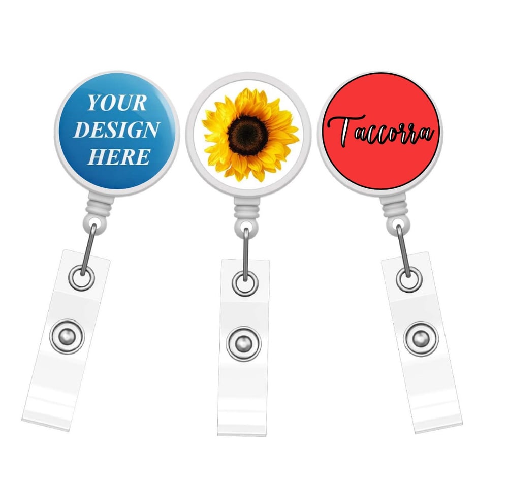 Badge Reel with Clear Vinyl Strap & Belt Clip - White