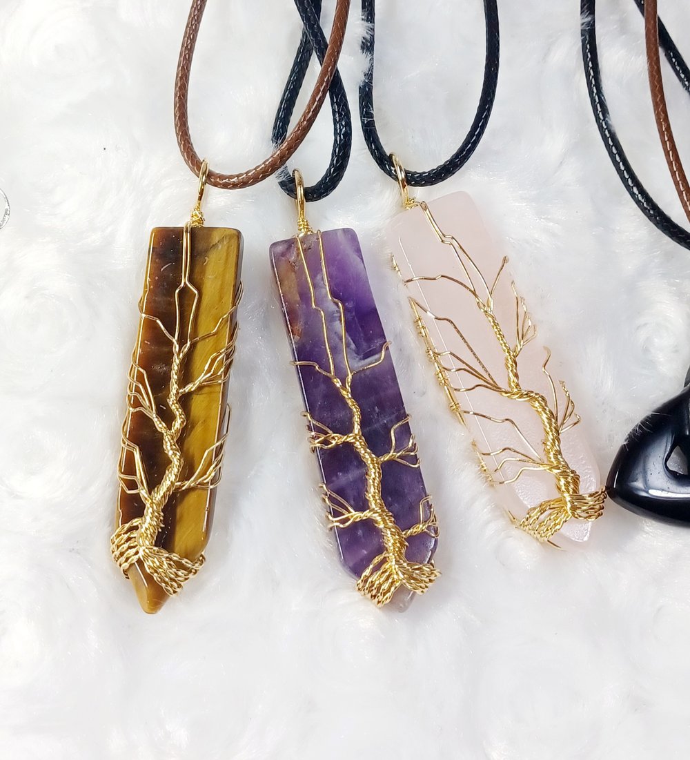 Image of Carved Crystal Necklaces 