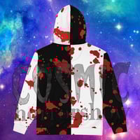 Image 2 of Black n White bloody zip hoodie