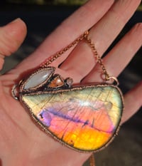 Image 1 of Electroformed extra large labradorite,  opal and moonstone necklace