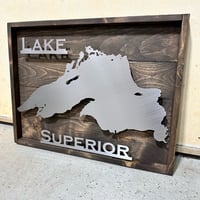 Image 2 of Lake Sign - Pine Backer - Custom