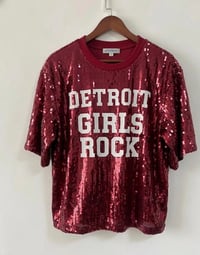 Image 3 of Sequin Jersey Cropped Shirt (Variety of Colors) One Size Fits Most Ships within 10 b. days
