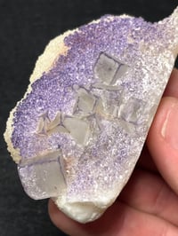 Image 7 of QR Code Fluorite On Druzy Quartz Matrix Specimen #2588