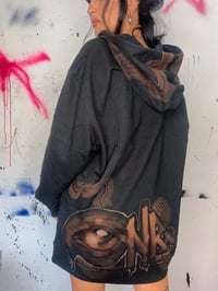 Image 4 of “MEDUSA” CUSTOM BLEACH PAINTED PULLOVER HOODIE SIZE XL