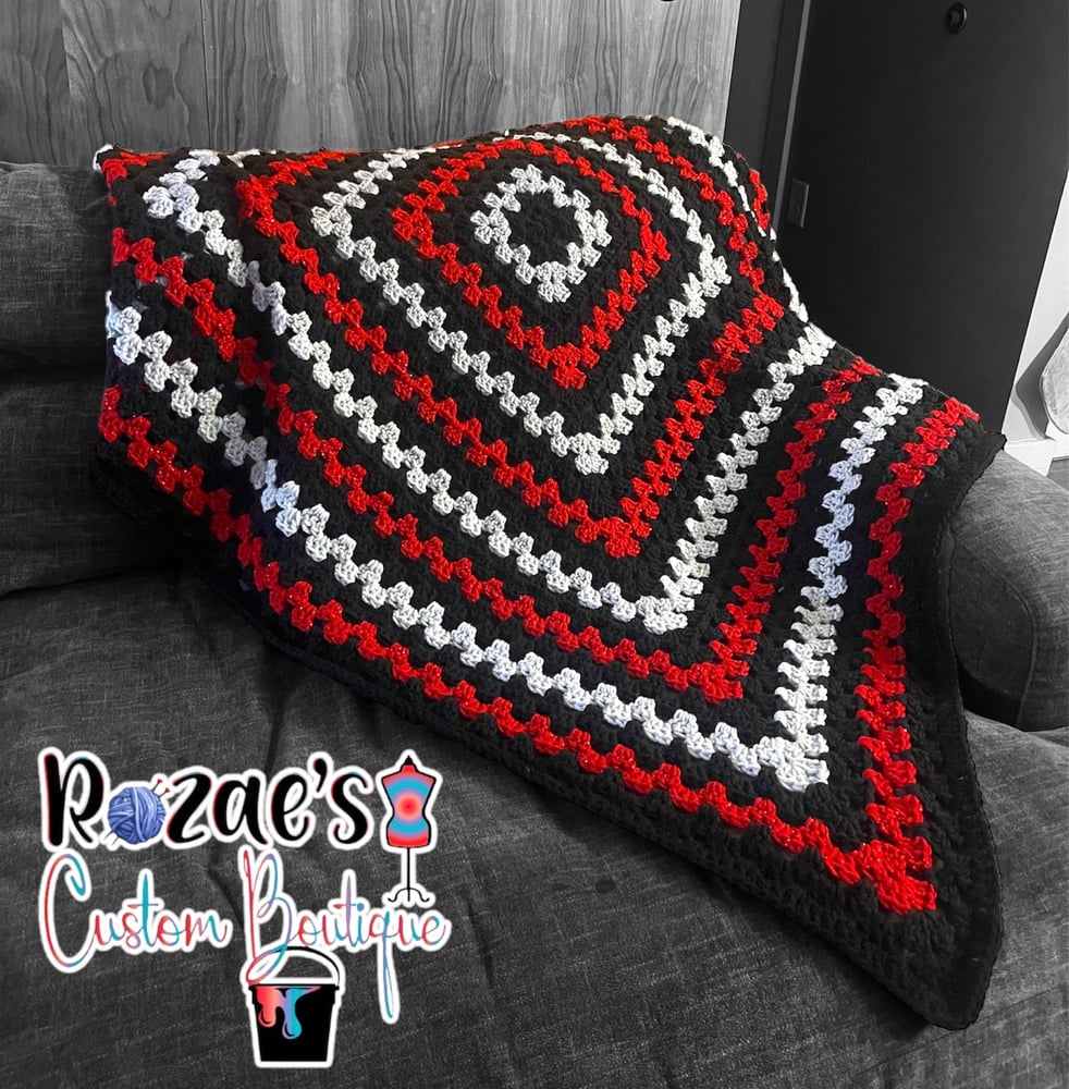Image of Giant Granny Square Throw Blanket