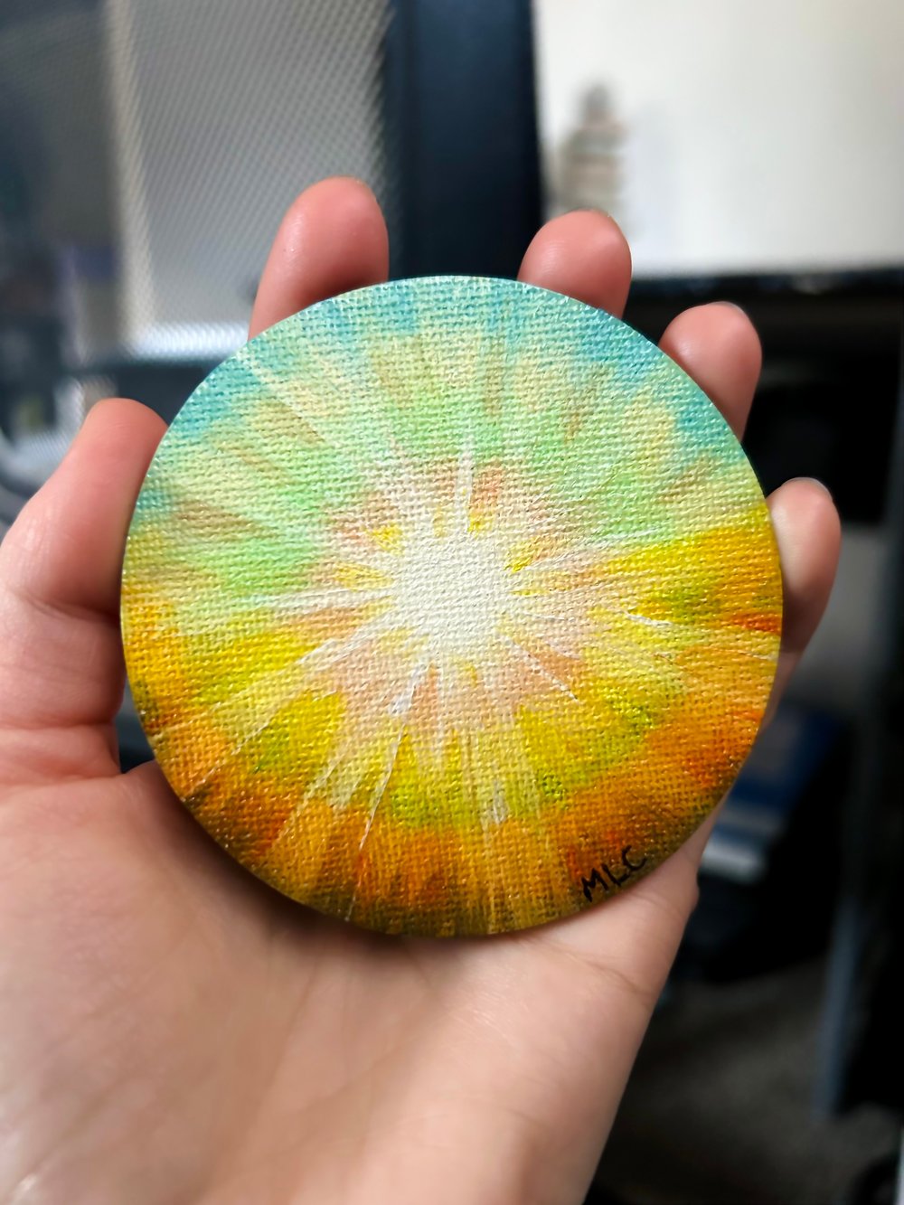 Hand-Painted Sunlight Tie-Dye Print Magnet