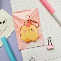 Image 2 of Berry Ducky Holographic Acrylic Keychain