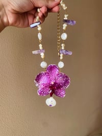 Image 3 of 💜Spotted Amethyst Moth Orchid Necklace💜