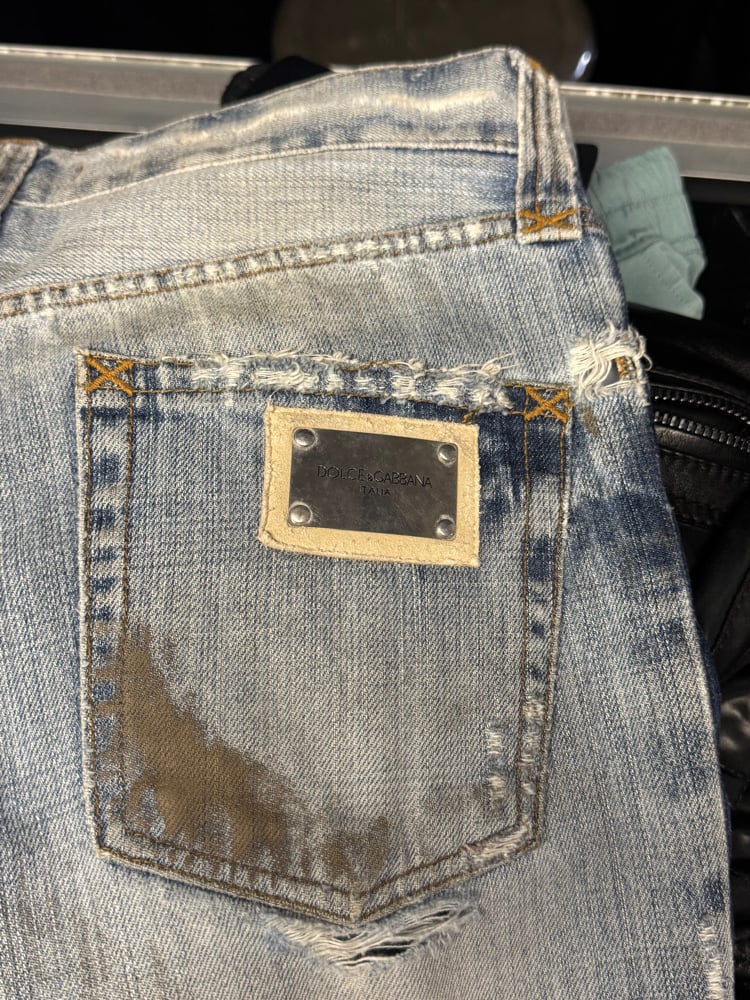 Image of 2000s Dolce & Gabbana Patch Biker Denim