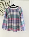 Ready Made Pink/Green Madras Check Smock Top with Free Postage