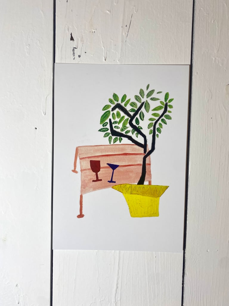 Martini, Wine & Wisteria Print