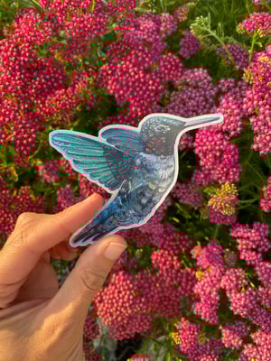 Large Hummingbird Glitter Sticker 