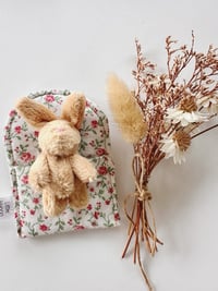 Image 4 of Tiny Plush bunny - Red and green floral