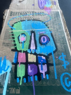 Image of ‘Live forever’ skull / cardboard (unframed)