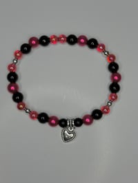 Image 4 of Black and Red Heart Tumbler Mini Bracelet Stack