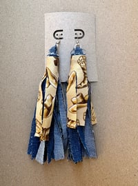 Image 6 of Denim Upcycled bag with fringe 