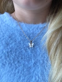 Image 4 of NEW Butterfly necklace - White