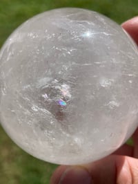 Image 3 of Clear Quartz Sphere With Rainbows #1431