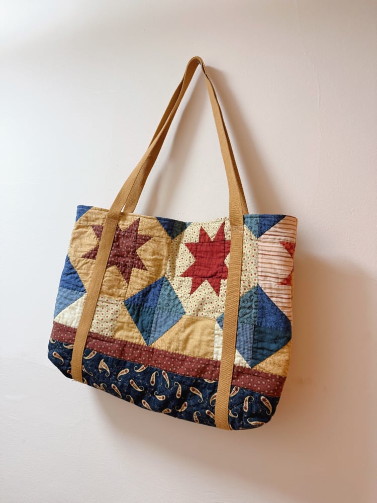Image of Large Quilt Tote Bag — Sawtooth Stars