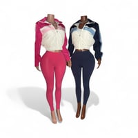 Image 1 of Pink Trendsetter Puffer Set W/Sherpa Liner