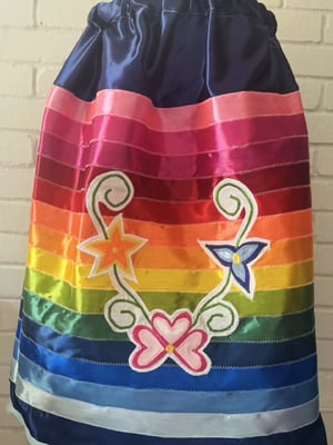 Image of Blue applique ribbon skirt 