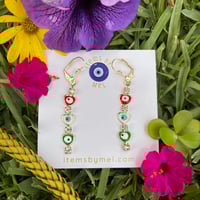 Iced Evil Eye Earrings - Multicolor