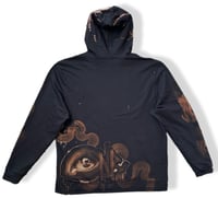 Image 2 of “CAN’T BE TAMED” CUSTOM BLEACH PAINTED PULLOVER HOODIE XL