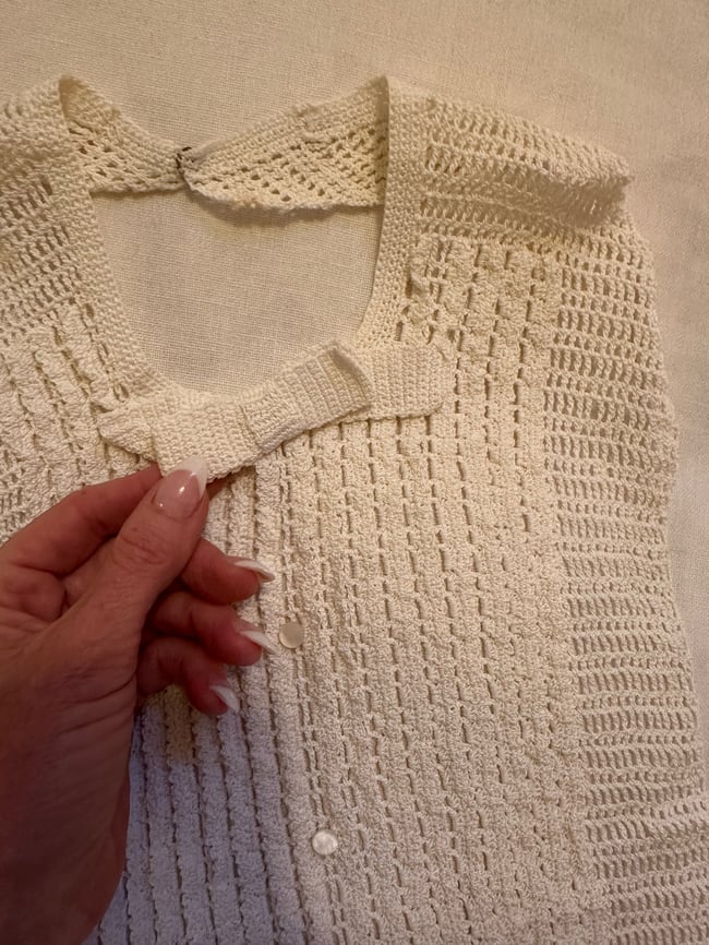 antique hand crochet halter dickey 