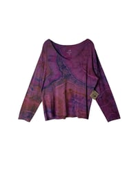 Image 2 of ♻️ UPCYCLED 2X Plus 100% Pima Cotton Top in Overdyed Geode Ice Dye