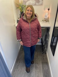 Image 4 of Quilted Leopard Print Lined Hooded Jacket