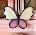 Pink & Ivory Stained Glass Butterfly 