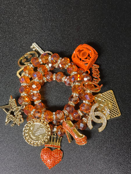 Image of Tangerine 3 pieces Charm Bracelets 