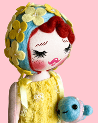Image 6 of VINTAGE SWIMMER SMALL ART DOLL YELLOW