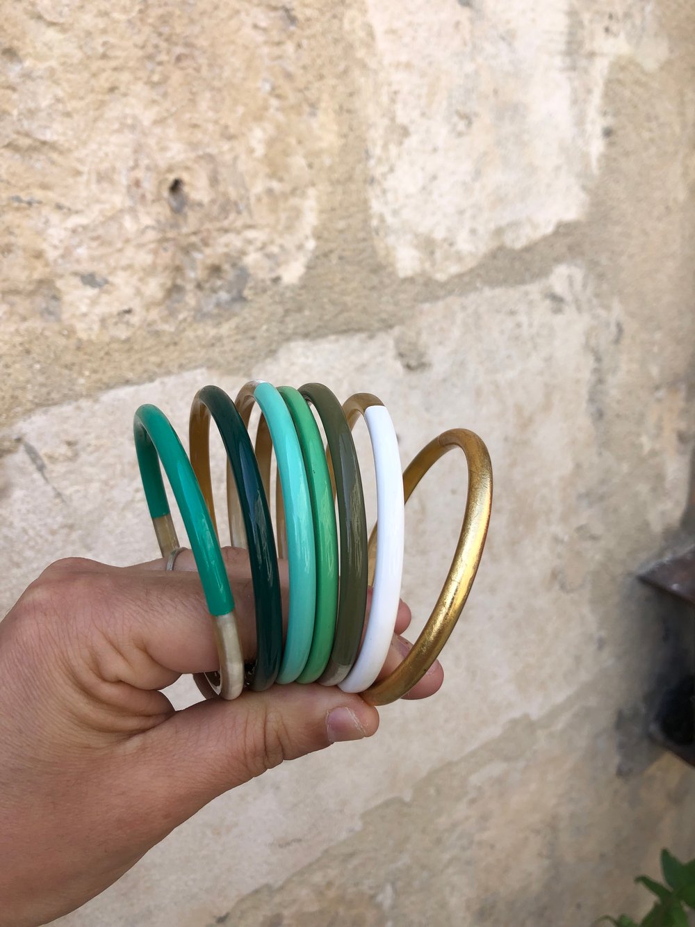 Image of Bracelet jonc rond corne de buffle et laquage ( 22 coloris )