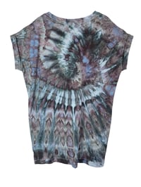 Image 3 of M 100% Cotton Short T-Shirt Dress with Pockets in Stormy Sky Spiral Ice Dye