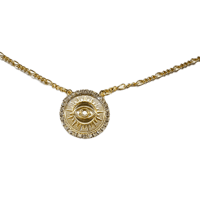 The "Marisol" Medallion Evil Eye protection sun figaro chain necklace 