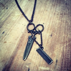 Image of Scissors & comb necklace