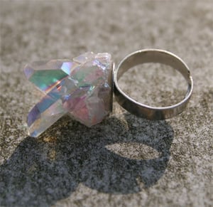 Image of ASTRAEA large opal aura crystal ring 