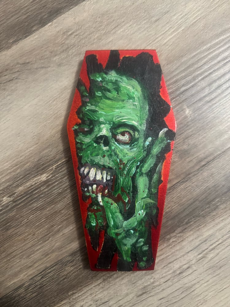 Image of Original Tim Lehi "Zombie Coffin Break" Painting