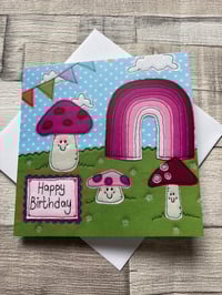 Toadstools Birthday Card