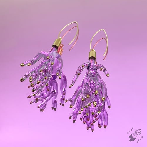 Image of Gold Tipped Lavender Radix Dangles