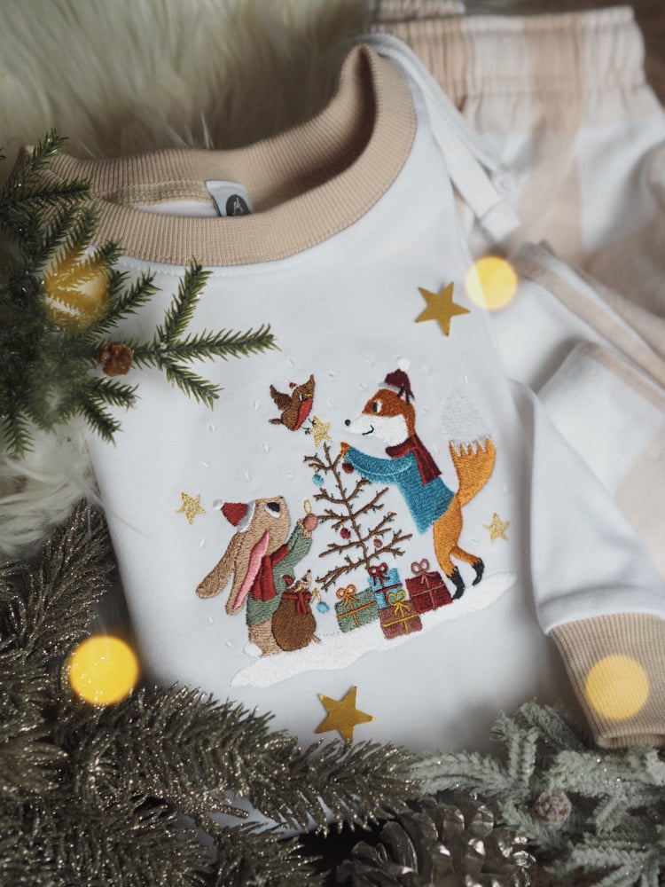 Image of BIG FITTING/SIZE DOWN Beige checked pjs - The Little Fir Tree 