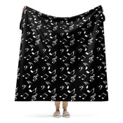Image of black music notes Sherpa blanket